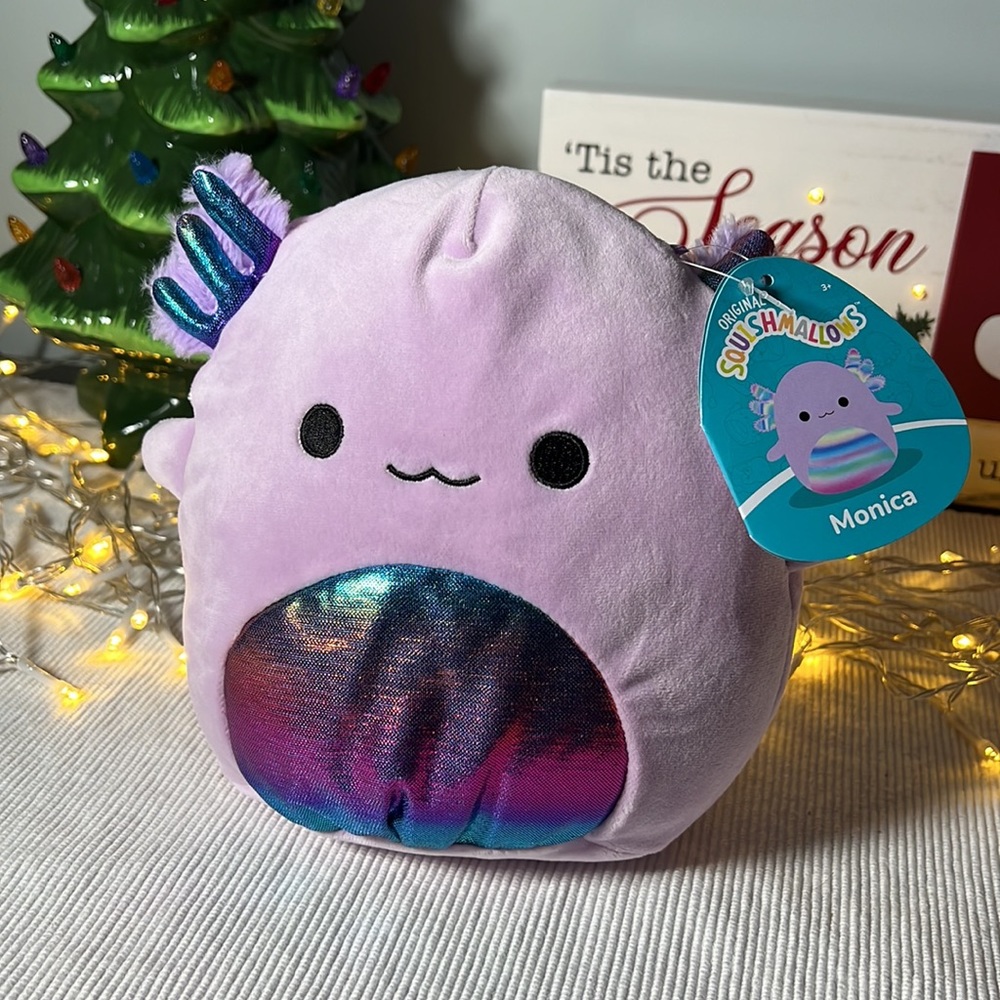 SQUISHMALLOW AXOLOTL MONICA The Purple Plush Toy 7.5” Kellytoys